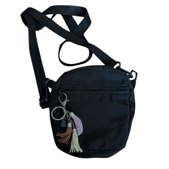 Garage Handbags - Garage Crossbody Purse Hip Pack in Black with 2 Zip up Pockets Adjustable Strap